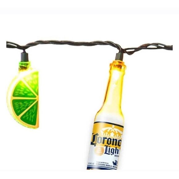 Corona Extra Beer Bottle and Lime Patio Light Set - 9' Black Wire - 10ct. Corona - Picture 4 of 8